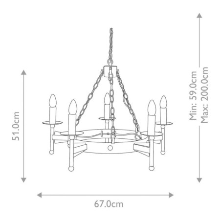 Lámpara de araña Cromwell (5 luces)