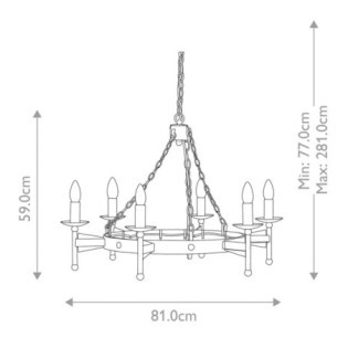 Lámpara de araña Cromwell (6 luces)