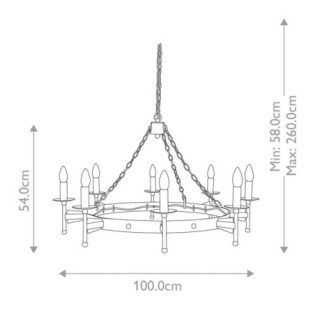Lámpara de araña Cromwell (8 luces)