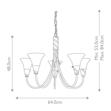 Lámpara de araña Emily (5 luces)