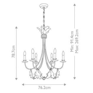 Lámpara de araña Sweet Olive (6 luces)