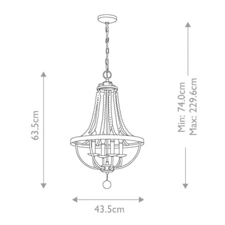 Lámpara de araña Nori (4 luces)
