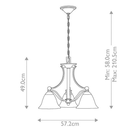 Lámpara de araña Bolla (3 luces)