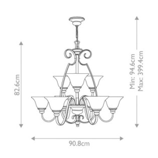 Lámpara de araña Cello (9 luces)