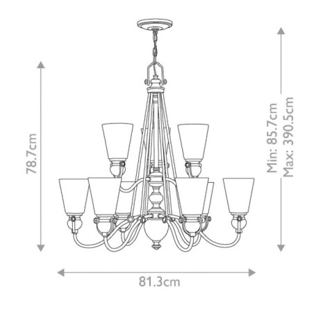 Lámpara de araña Mayflower (9 luces)