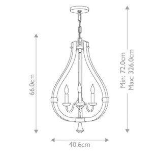 Lámpara de araña Middlefield (3 luces)