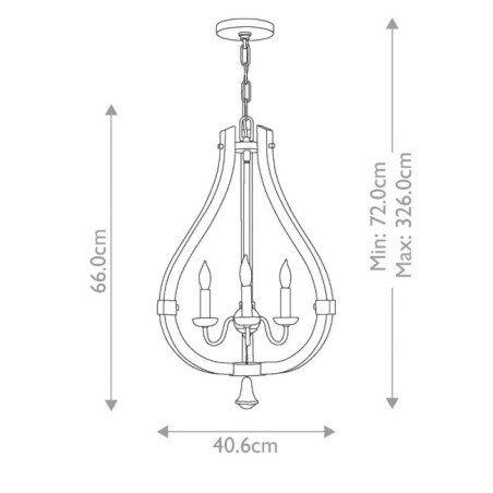 Lámpara de araña Middlefield (3 luces)