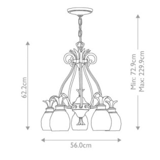Lámpara de araña Plantation (5 luces)