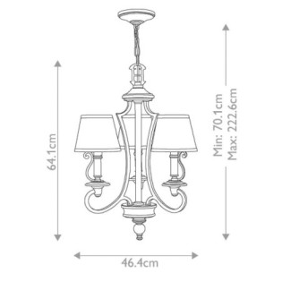 Lámpara de araña Plymouth (3 luces)
