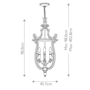 Lámpara de araña Plymouth (4 luces)