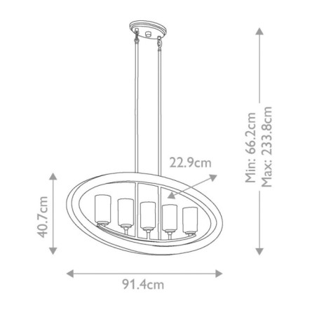 Lámpara de araña Grand Bank (5 luces)