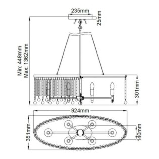 Lámpara de araña Piper (6 luces)