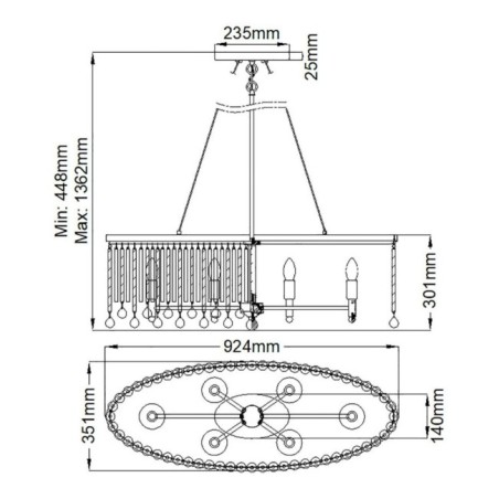 Lámpara de araña Piper (6 luces)