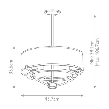 Lámpara de araña Saldana (3 luces)