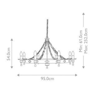 Lámpara de araña Warwick (8 luces)