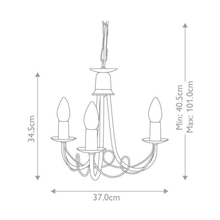 Lámpara de araña Minster (3 luces)