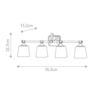 Aplique de pared para baños Concord (4 luces)