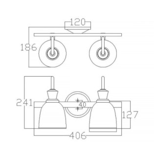 Aplique de pared para baños Cora (2 luces)