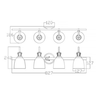 Aplique de pared para baños Cora (4 luces)