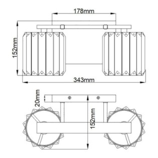 Aplique de pared para baños Divine (2 luces)