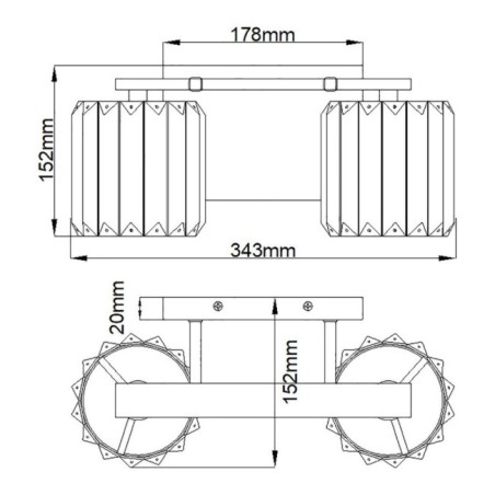 Aplique de pared para baños Divine (2 luces)