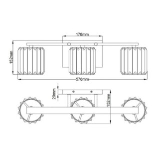 Aplique de pared para baños Divine (3 luces)