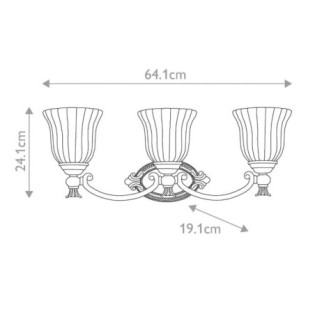 Aplique de pared para baños Francoise (3 luces)