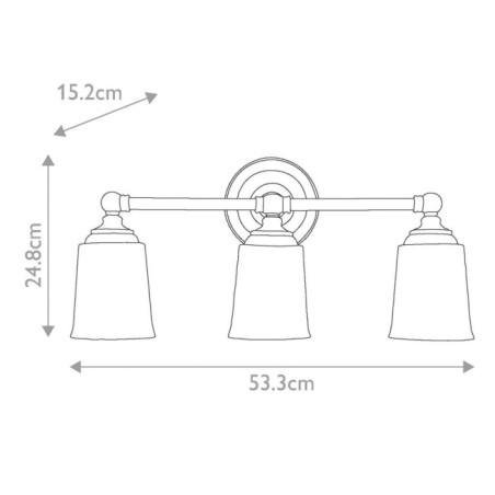 Aplique de pared para baños Huguenot Lake (3 luces)