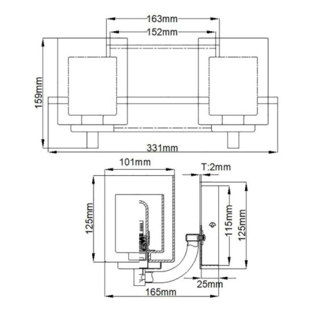 Aplique de pared para baños Kolt (2 luces)