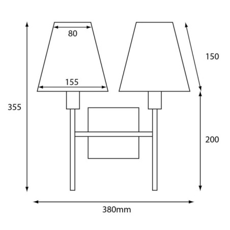 Aplique de pared Lucerne (2 luces)