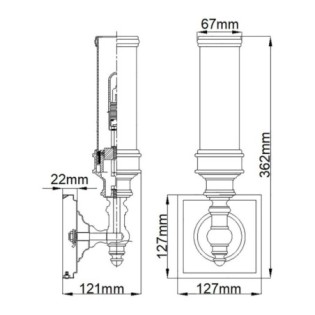 Aplique de pared para baños Payne