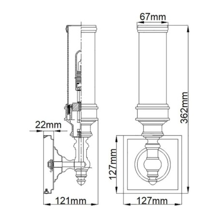 Aplique de pared para baños Payne