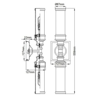 Aplique de pared para baños Payne (2 luces)