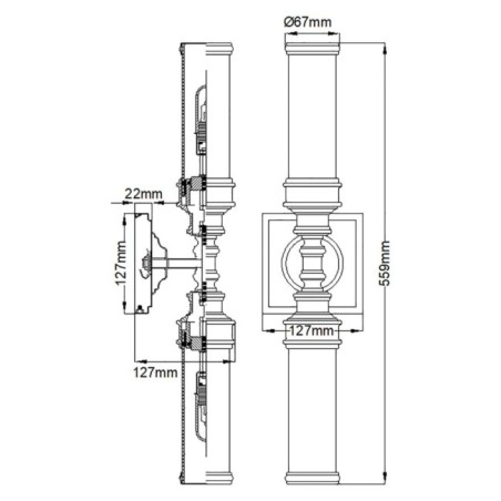 Aplique de pared para baños Payne (2 luces)