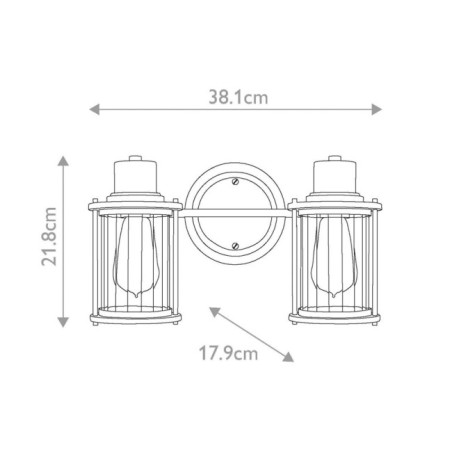 Aplique de pared para baños Riggs (2 luces)