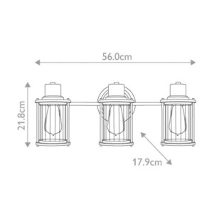 Aplique de pared para baños Riggs (3 luces)