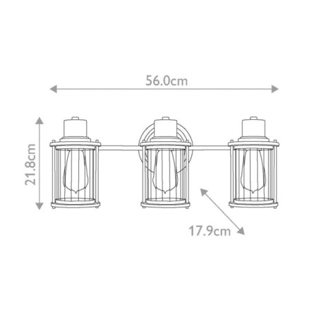 Aplique de pared para baños Riggs (3 luces)
