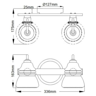Aplique de pared para baños Talland (2 luces)