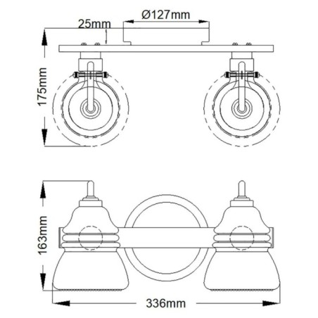 Aplique de pared para baños Talland (2 luces)