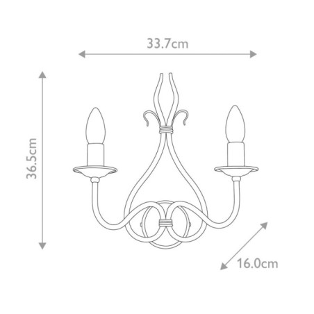Aplique de pared Windermere (2 luces)