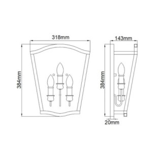 Aplique de pared Yarmouth (3 luces)