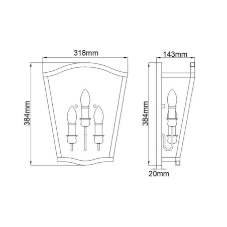 Aplique de pared Yarmouth (3 luces)