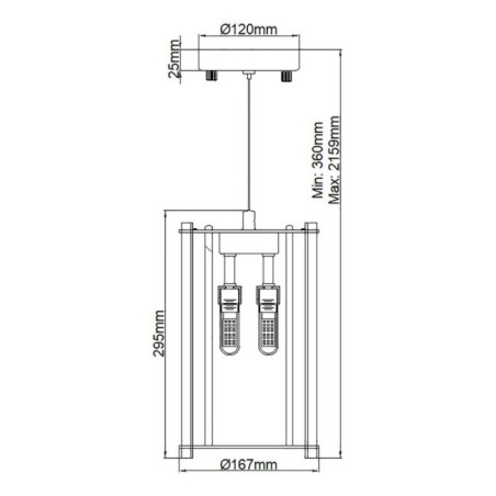 Lámpara de techo Crystal Skye (2 luces)