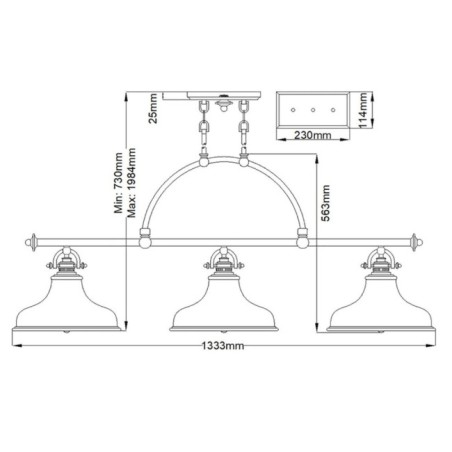 Lámpara de techo Emery (3 luces)