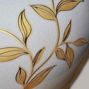 Lámpara de mesa Leaves Brown Gold