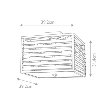 Plafón de techo Louvre (4 luces)