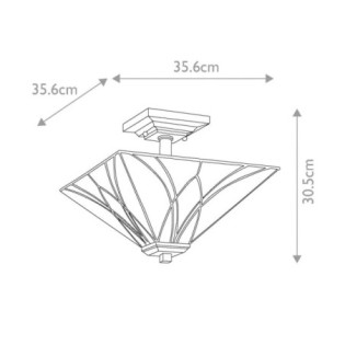 Semiplafón de techo Asheville (2 luces)