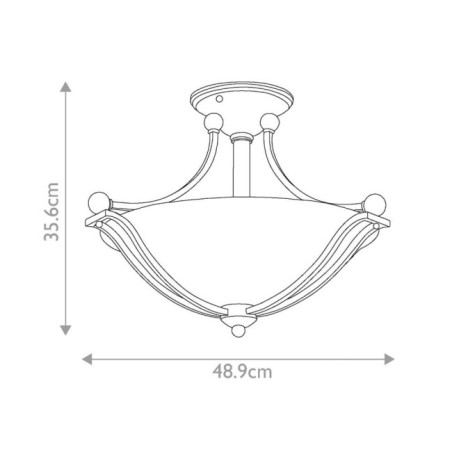 Semiplafón de techo Bolla (2 luces)