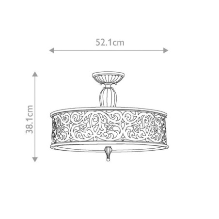 Semiplafón de techo Carabel (3 luces)