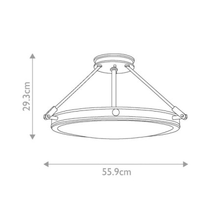 Semiplafón de techo Collier (4 luces)